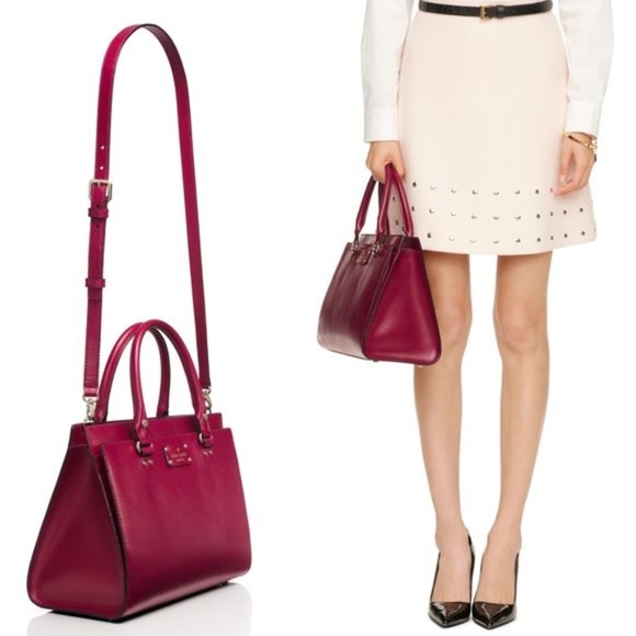 kate spade Handbags - Kate Spade New York Wellesley Durham Satchel Bag in Red Plum